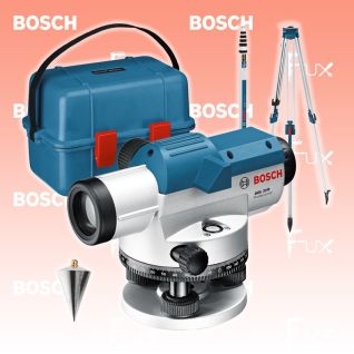 Bosch Professional GOL 32 D Optisches Nivelliergerät mit Stativ & Messlatte