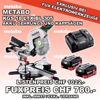 Metabo KGS 18 LTX BL 305 Akku Gehrungs- und Kappsägen