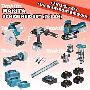 Makita 5-teiliges Schreiner Set 3 (5.0 Ah)