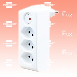 3-fach Abzweigstecker drehbar bis 300° weiss