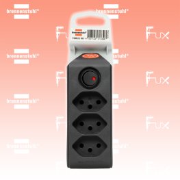 cleverLINE Abzweigstecker 3-fach schwarz mit Schalter, drehbar bis 300°